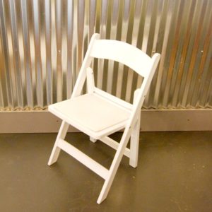white resin chair
